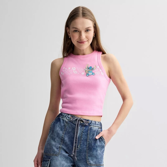 Disney Tops - Kids Disney Stitch Tank Top Pink/Blue Size S